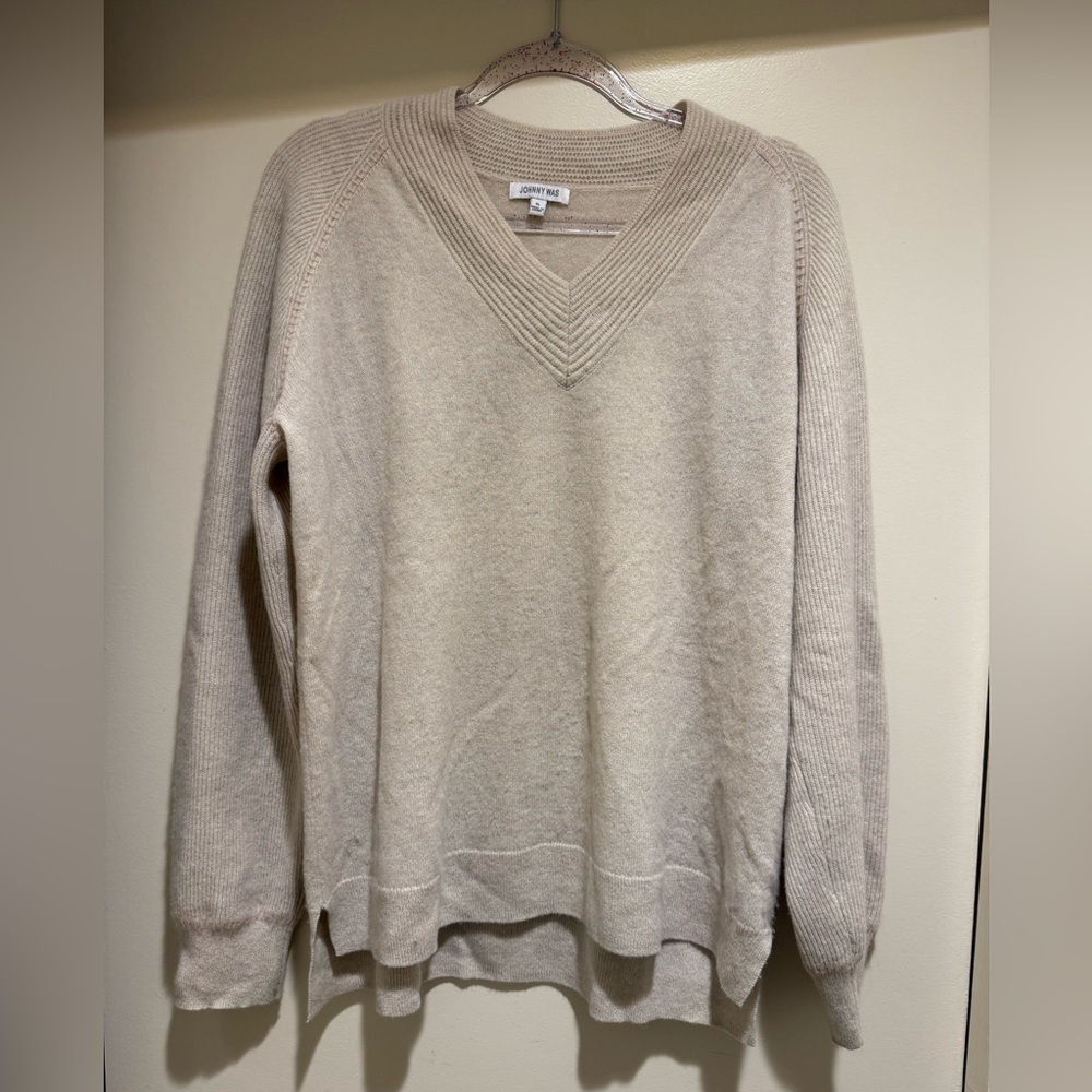 Johnny Was Cashmere V Neck Sweater